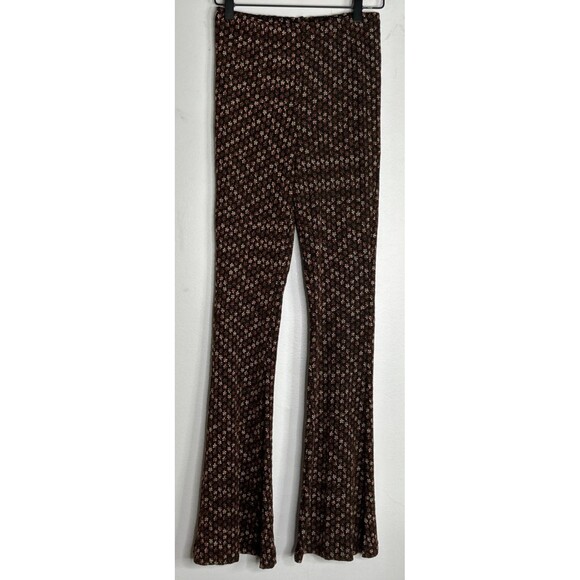 Free People Pants - Free People Metallic Floral Embroidered Flare Pull On Pants XS Boho Festival